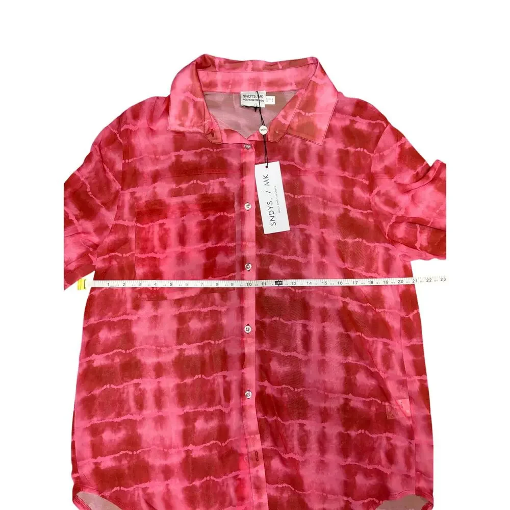SNDYS. MK Molly King Pink Sheer Outfit Set Women's Size 2 - Picture 2 of 4